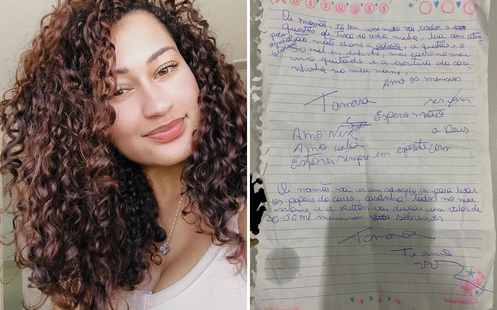 Carta foi encontrada durante resgate de jovem amordaçada e acorrentada pelo ex: 'Espero não ser um adeus'